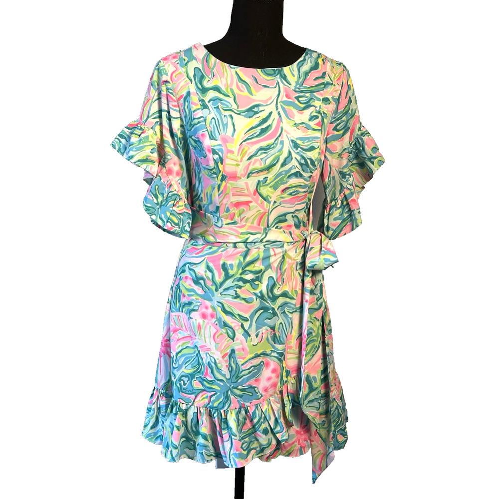 The Lilly Pulitzer Darlah Ruffle Dress Size 2‎ Feminine Girly Summer Dress